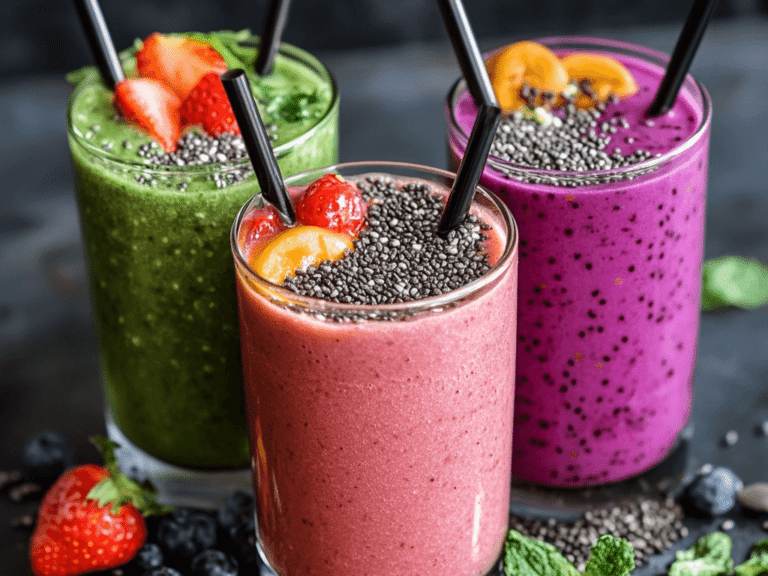 High Fiber Smoothies with colores ymmy