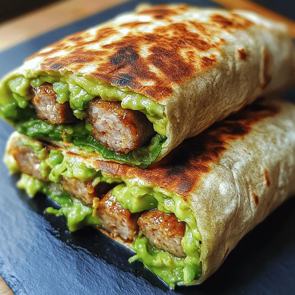 avocado and sausage sandwich