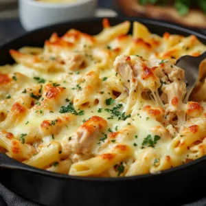 Cheesy Chicken Pasta Bake: HOT AND CHEESY