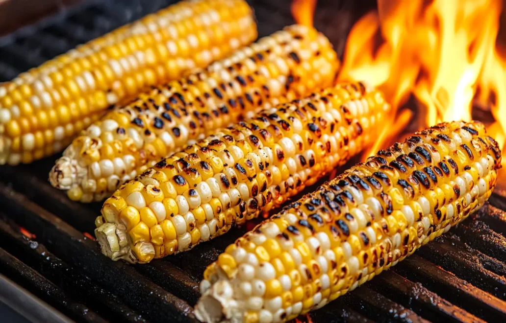Grilling corn for Mexican Corn Salad