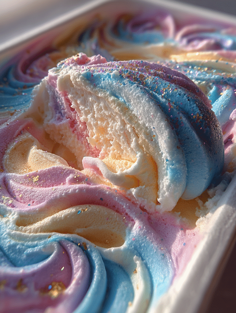 Moonbeam ice cream stored in a freezer container
