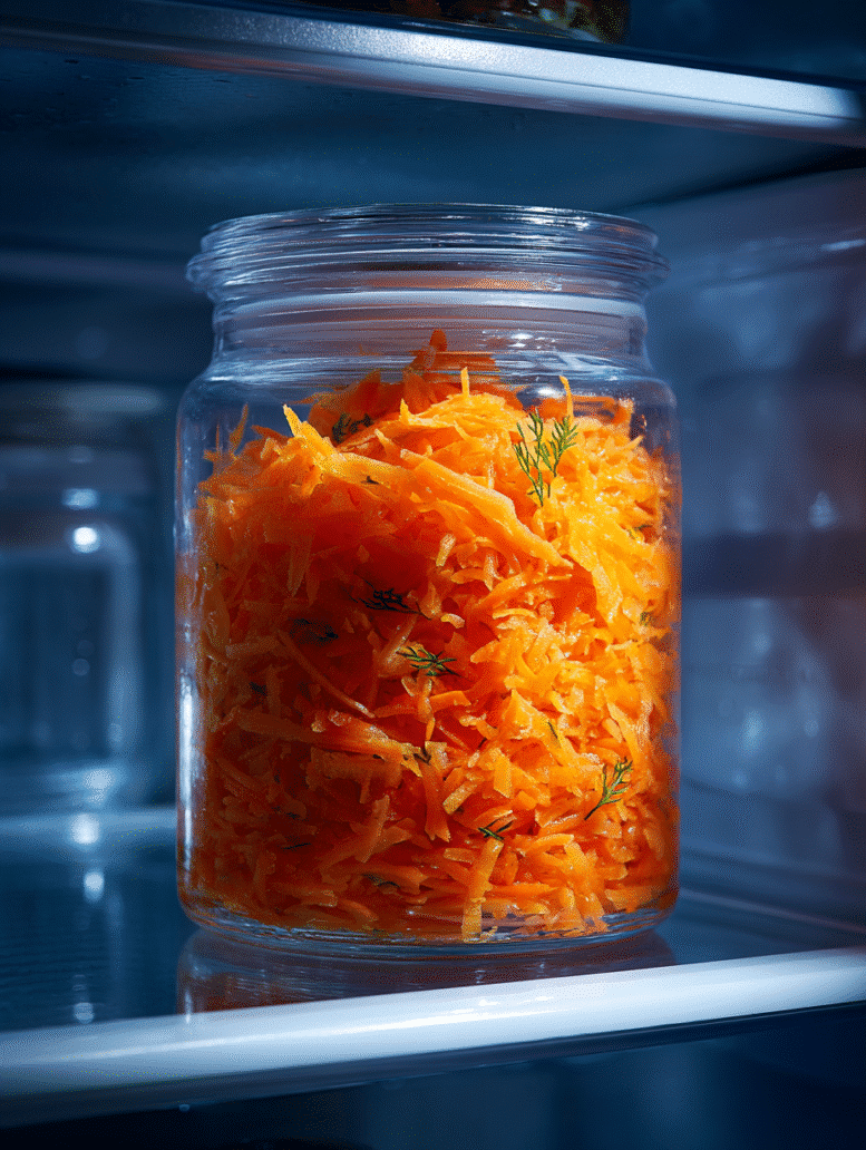 storing retinol carrot salad in airtight container