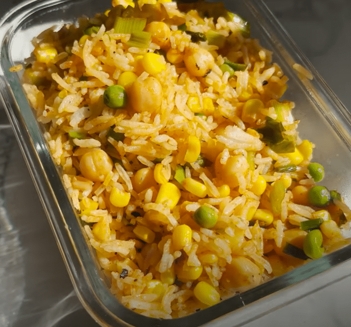 Sweet Corn and Peas Fried Rice