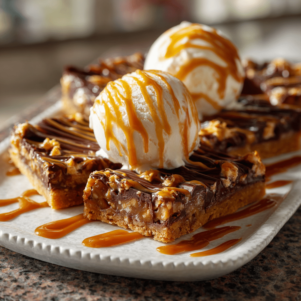 Warm with vanilla ice cream