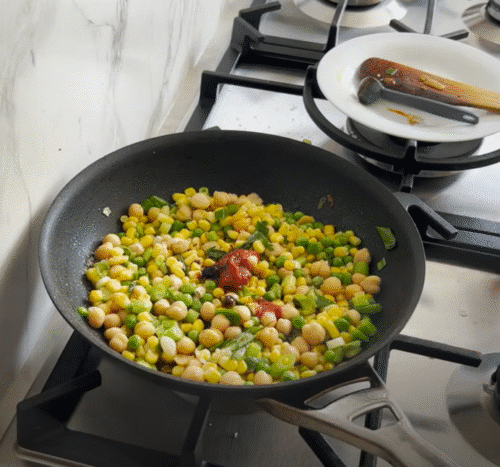 Sweet Corn and Peas Fried Rice step 3